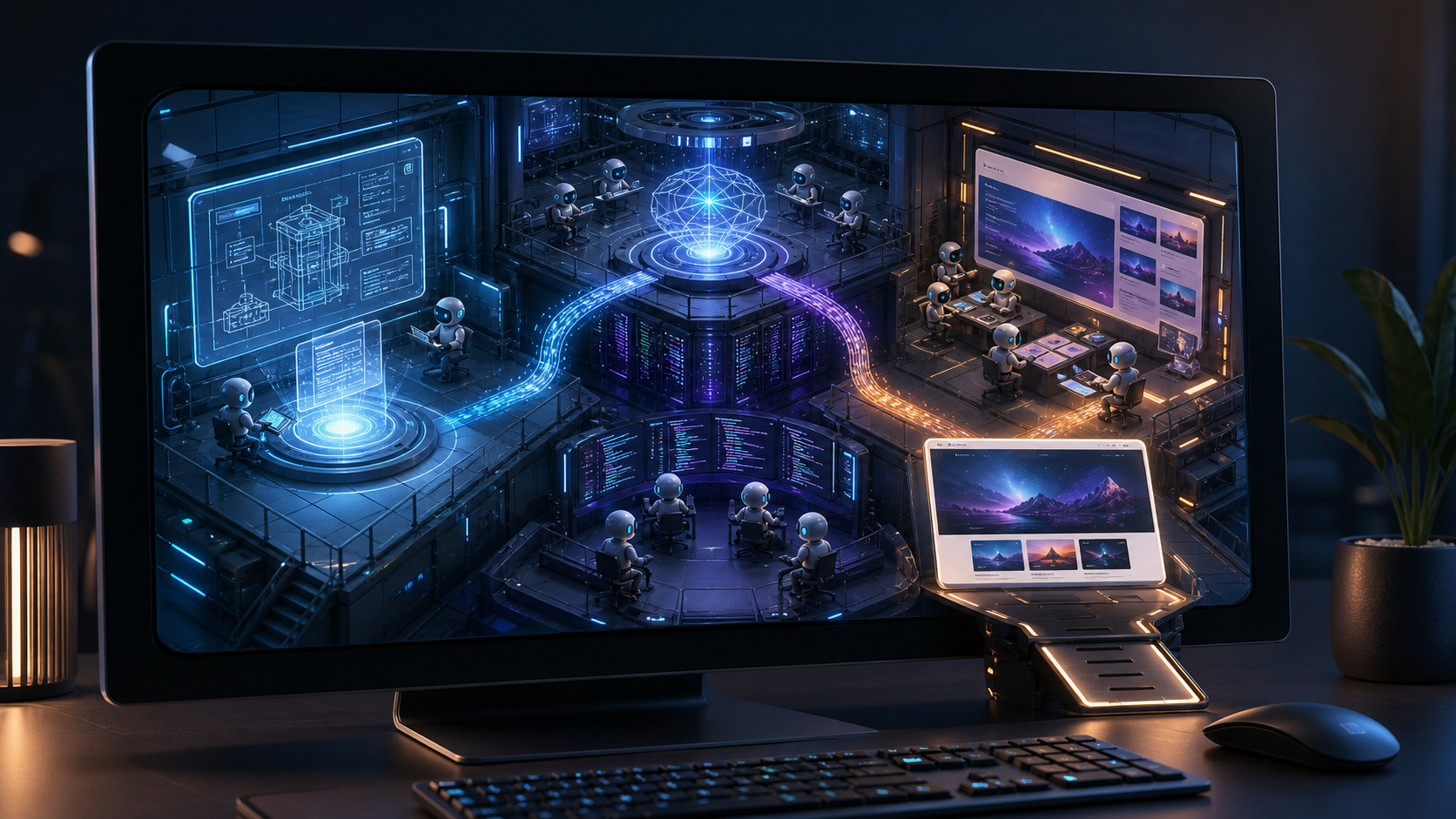 PCの中でAI担当が仕様作成・コーディング・デザインを分担してWebツールを作るラボ